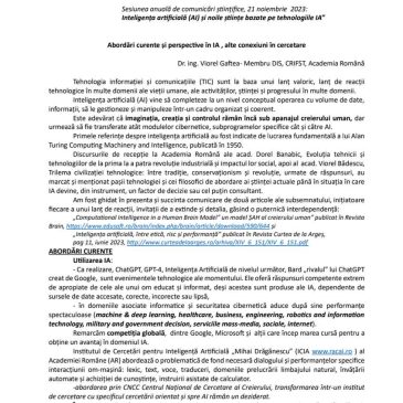 Abordări curente și perspective în IA , alte conexiuni în cercetare