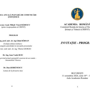 Adunarea generala a CRIFST - INVITATIE - PROGRAM