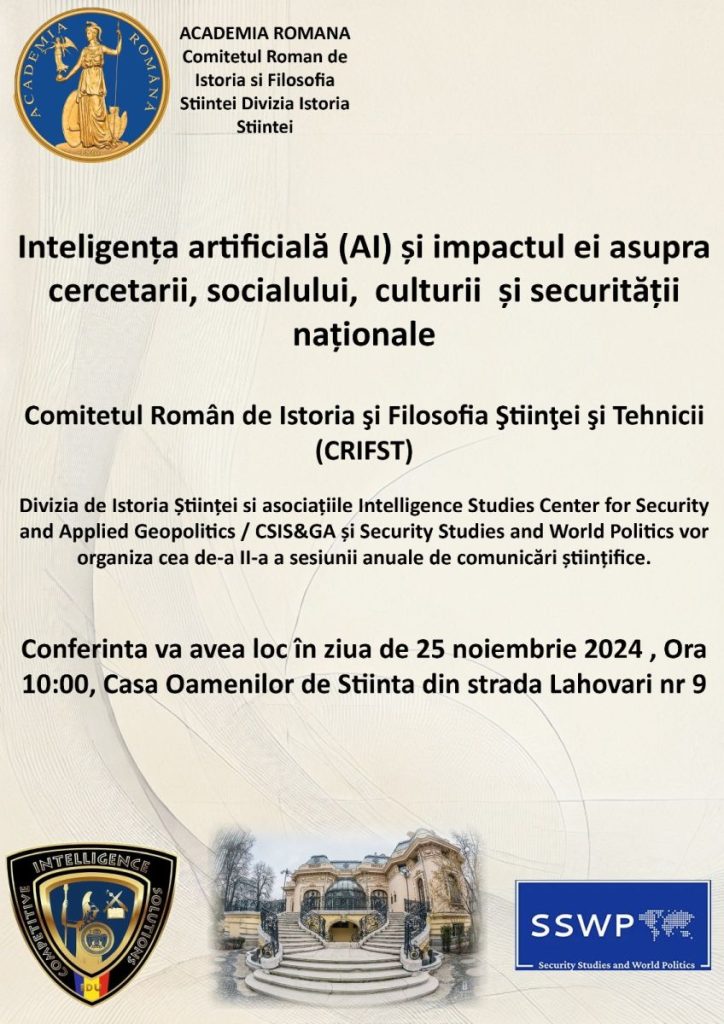 Inteligența artificială (AI) și impactul ei asupra cercetării, socialului, culturii și securității naționale