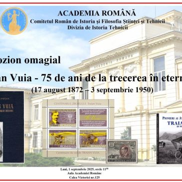 Simpozion omagial ”Traian Vuia - 75 de ani de la trecerea în eternitate” (17 august 1872 – 3 septembrie 1950)
