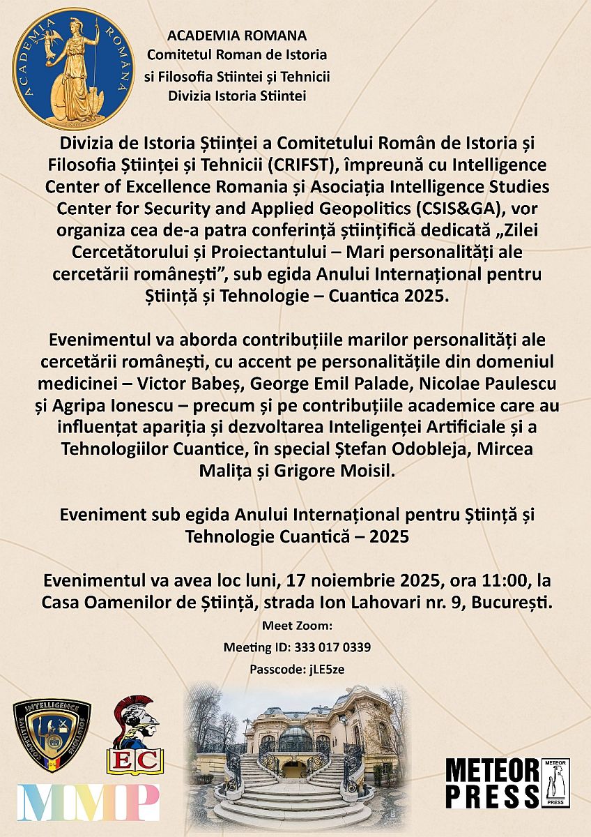 Ziua Cercetătorului și Proiectantului - Mari personalități ale cercetării românești