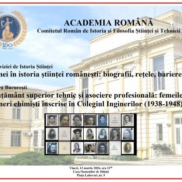 Prezentare Expoziția digitală: ” Învățământ superior tehnic și asociere profesională: femeile ingineri chimiști înscrise în Colegiul Inginerilor (1938-1948)”