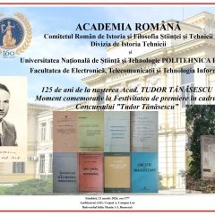 125 de ani de la nașterea Acad. Tudor Tănăsescu - Moment comemorativ la Festivitatea de premiere în cadrul Concursului ”Tudor Tănăsescu”