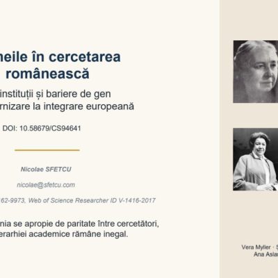 Femeile în cercetarea românească: date, instituții și bariere de gen, de la modernizare la integrare europeană