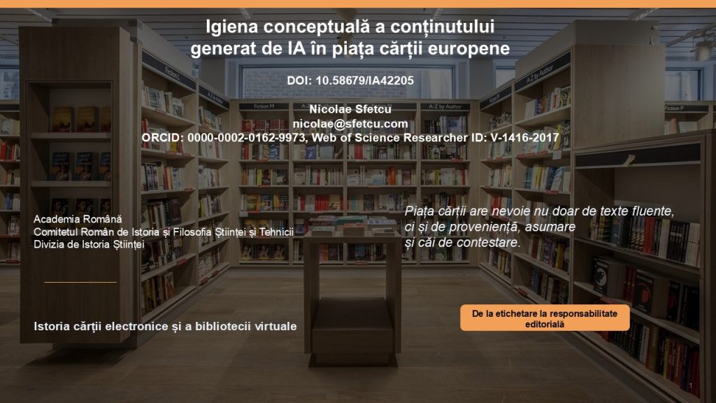 Igiena conceptuală a conținutului generat de IA în piața cărții europene
